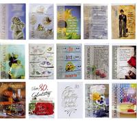 10x apollo 55-0080 Carte d'anniversaire numéro 80 - enveloppe incluse assortie