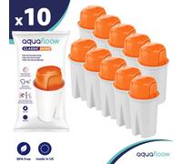 10x Aquafloow Classic filtre dur pour les jarres filtrantes à cartouche Classic | Réduit les minéraux : calcium et magnésium, élimine : chlore, pesticides, métaux lourds, impuretés mécaniques