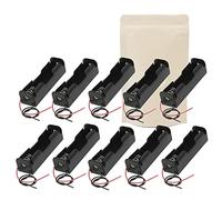 10X Armature Support Boite boitier pour 1 Pile Batterie 18650 avec Fils Noir Rouge coupleur