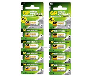 10x Batteries Alcalines GP 23A 12V Pour Télécommande D’Alarme Auto
