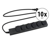 10x Bloc Multiprise Extérieur Jardin Etanche 6 Prises Rallonge IP44 Longeur 1,5m