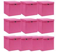 10x Boîtes de Rangement avec Couvercle Tissu Organisateur Stockage vidaXL