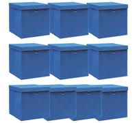 10x Boîtes de Rangement avec Couvercle Tissu Organisateur Stockage vidaXL