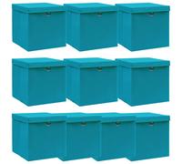 10x Boîtes de Rangement avec Couvercle Tissu Organisateur Stockage vidaXL