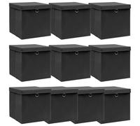 10x Boîtes de Rangement avec Couvercle Tissu Organisateur Stockage vidaXL