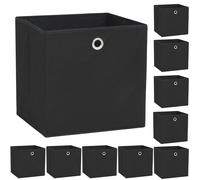 10x Boîtes de Rangement Tissu Non-tissé 32x32x32 cm Gris Coffre Chambre vidaXL