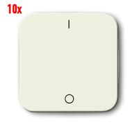 10x Busch Jaeger Interrupteur Wippe Avec Marquage I/O Duro 2000 Crème 2502-212