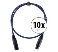 10x Cable DMX Microphone DJ PA Instrument 3 Broches XLR Male Femelle 1m Set Bleu