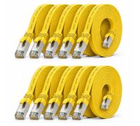 10x Câble Ethernet CAT7 plat 2m U/FTP 10 Gbit/s fiches RJ45 Cat6a jaune