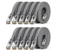10x Câble Ethernet CAT7 plat 3m U/FTP 10 Gbit/s fiches RJ45 Cat6a gris