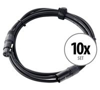 10x Cable XLR 2,5M Microphone Haut Parleur Sonorsiation DJ PA Studio Female Male