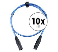 10x Cable XLR Microphone Audio Connecteur Cordon 3 Broches Male Femelle 1m Bleu