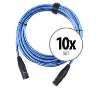 10x Cable XLR Microphone Audio PA Connecteur Cordon 3-Pin Male Femelle 5m Bleu