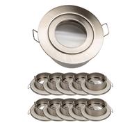 10x Cadre D'Encastrement MR16 Set Nickel Satiné 832-SN Ø60 MM IP44