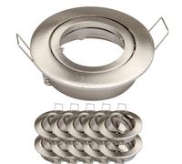 10x Cadre GU10 Set Nickel Satiné 818-SN Ø65 MM IP20 Spot Encastré Couverture