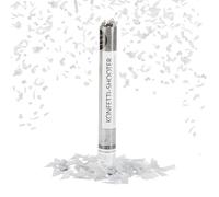 10x Canons à confettis, 6-8 m de hauteur d'effet, Nouvel An, anniversaire, mariage, 40 cm, en papier, argenté