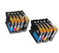 10x cartouches compatible pour Brother DCP-J 4120 DW imprimante - Set cyan, magenta, noir, jaune avec puce