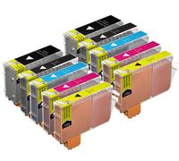 10x Cartouches D'encre Compatibles - Haute Capacité Pour Remplacer Bci-6 / Bci-3e - Cyan / Magenta / Yellow / Black / Large Black Pour Canon/Multipass/Imageclass/Photo/Pixma Bjc-6200