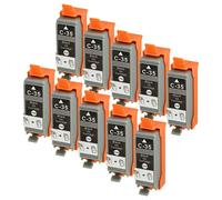 10x Cartouches noir 10ml remplace Canon PGI-35BK