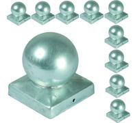 10x Chapeau de poteau boule 7x7 cm Chapeau de clôture Chapeau de poteau galvanisé Couverture