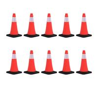 vidaXL 10x Cônes de Signalisation Réfléchissants à Base Lourde Cônes de Marque Cônes d'Avertissement Chantiers de Construction 50 cm