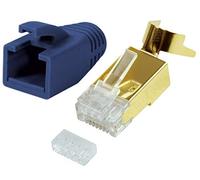 10x Connecteur RJ45 CAT7/CAT6A/CAT8.1 Or Métal pour câble réseau, Bleu