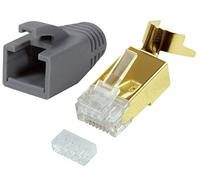 10x Connecteur RJ45 CAT7/CAT6A/CAT8.1 Or Métal pour câble réseau, Gris