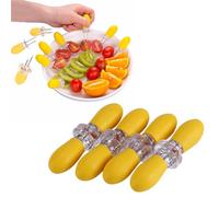 10x Corn fork, barbecue skewer, double-ended interlocking, stainless steel, reusable
