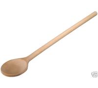 10x Cuillère de Cuisine en Bois Holzlöffel à Mélange Rond Hêtre 25 CM Long