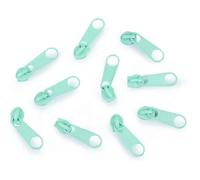10x Curseur N°3 Non Verrouillable Pour Fermeture Éclair À Glissière Spirale Zipper Tirette Métal Idéal Jupe Vêtement Bleu Azur
