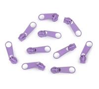 10x Curseur N°3 Non Verrouillable Pour Fermeture Éclair À Glissière Spirale Zipper Tirette Métal Idéal Jupe Vêtement, Violet Lavande