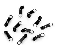 cyclingcolors 10x Curseur N°3 Non Verrouillable pour Fermeture éclair à Glissière Spirale Zipper Tirette Métal idéal Jupe Vêtement Robe Maroquinerie Confection Coussin, noir
