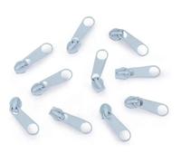 cyclingcolors 10x Curseur N°3 Non Verrouillable pour Fermeture éclair à Glissière Spirale Zipper Tirette Métal idéal Jupe Vêtement Robe Maroquinerie Confection Coussin, bleu glace