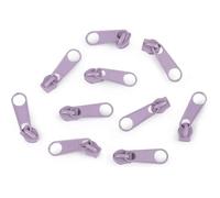 10x Curseur N°3 Non Verrouillable Pour Fermeture Éclair À Glissière Spirale Zipper Tirette Métal Idéal Jupe Vêtement Violet Clair