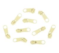 cyclingcolors 10x Curseur N°3 Non Verrouillable pour Fermeture éclair à Glissière Spirale Zipper Tirette Métal idéal Jupe Vêtement Robe Maroquinerie Confection Coussin, jaune clair