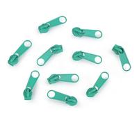 10x Curseur N°3 Non Verrouillable Pour Fermeture Éclair À Glissière Spirale Zipper Tirette Métal Idéal Jupe Vêtement , Turquoise