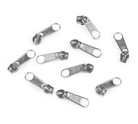 10x Curseur N°3 Non Verrouillable Pour Fermeture Éclair À Glissière Spirale Zipper Tirette Métal Idéal Jupe Vêtement Robe, Nickel