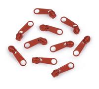 10x Curseur N°3 Non Verrouillable Pour Fermeture Éclair À Glissière Spirale Zipper Tirette Métal Idéal Jupe Vêtement, Rouillé Foncé