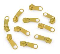 cyclingcolors 10x Curseur N°5 Non Verrouillable pour Fermeture éclair à Glissière Spirale Zipper Tirette Métal idéal Jupe Vêtement Robe Maroquinerie Confection Coussin, vert jaune