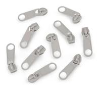 cyclingcolors 10x Curseur N°5 Non Verrouillable pour Fermeture éclair à Glissière Spirale Zipper Tirette Métal idéal Jupe Vêtement Robe Maroquinerie Confection Coussin, taupe