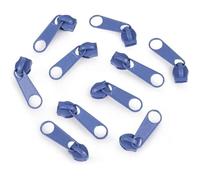 10x Curseur N°5 Non Verrouillable Pour Fermeture Éclair À Glissière Spirale Zipper Tirette Métal Idéal Jupe Vêtement, Bleu