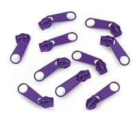 10x Curseur N°5 Non Verrouillable Pour Fermeture Éclair À Glissière Spirale Zipper Tirette Métal Idéal Jupe Vêtement, Prune