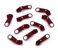 cyclingcolors 10x Curseur N°5 Non Verrouillable pour Fermeture éclair à Glissière Spirale Zipper Tirette Métal idéal Jupe Vêtement Robe Maroquinerie Confection Coussin, bordeaux