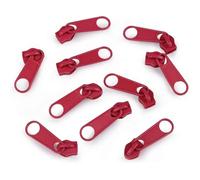 cyclingcolors 10x Curseur N°5 Non Verrouillable pour Fermeture éclair à Glissière Spirale Zipper Tirette Métal idéal Jupe Vêtement Robe Maroquinerie Confection Coussin, rouge foncé