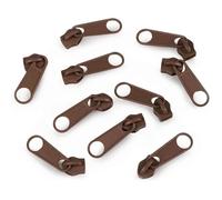 cyclingcolors 10x Curseur N°5 Non Verrouillable pour Fermeture éclair à Glissière Spirale Zipper Tirette Métal idéal Jupe Vêtement Robe Maroquinerie Confection Coussin, marron