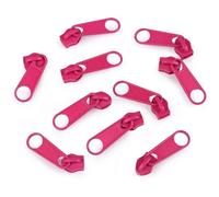 10x Curseur N°5 Non Verrouillable Pour Fermeture Éclair À Glissière Spirale Zipper Tirette Métal Idéal Jupe Vêtement, Rose Foncé
