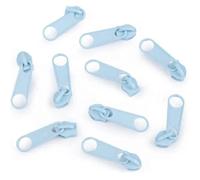cyclingcolors 10x Curseur N°5 Non Verrouillable pour Fermeture éclair à Glissière Spirale Zipper Tirette Métal idéal Jupe Vêtement Robe Maroquinerie Confection Coussin, bleu glace