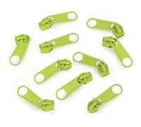 10x Curseur N°5 Non Verrouillable Pour Fermeture Éclair À Glissière Spirale Zipper Tirette Métal Idéal Jupe Vêtement, Vert Lumineux