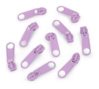cyclingcolors 10x Curseur N°5 Non Verrouillable pour Fermeture éclair à Glissière Spirale Zipper Tirette Métal idéal Jupe Vêtement Robe Maroquinerie Confection Coussin, violet clair