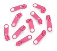 10x Curseur N°5 Non Verrouillable Pour Fermeture Éclair À Glissière Spirale Zipper Tirette Métal Idéal Jupe Vêtement, Rose Bébé